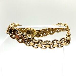 Vintage Gold Tone Link Bracelet Roma Italy